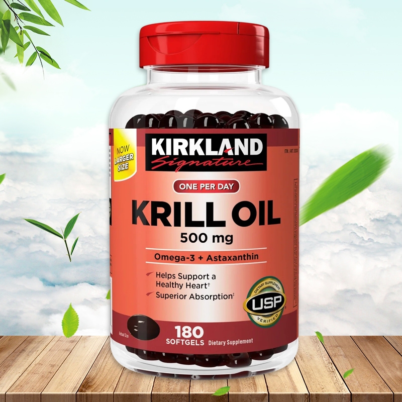 (Exp.01/2027)Kirkland Signature Krill Oil 500 mg 180 Softgels