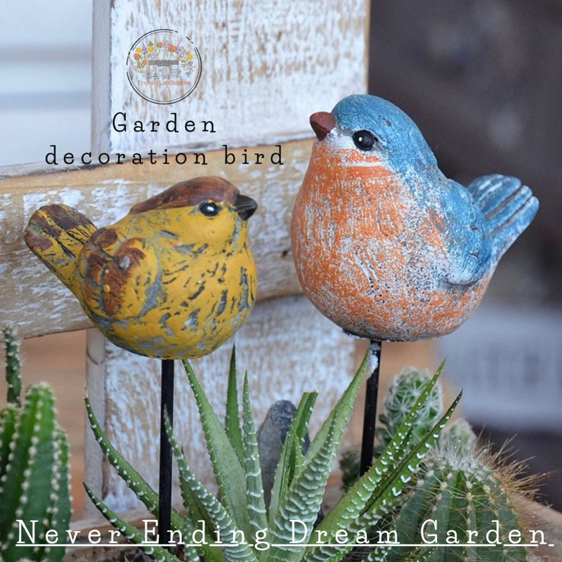 Garden decoration bird อุปกรณ์ตกแต่งสวน รูปปั้นนกแบบปักดิน
