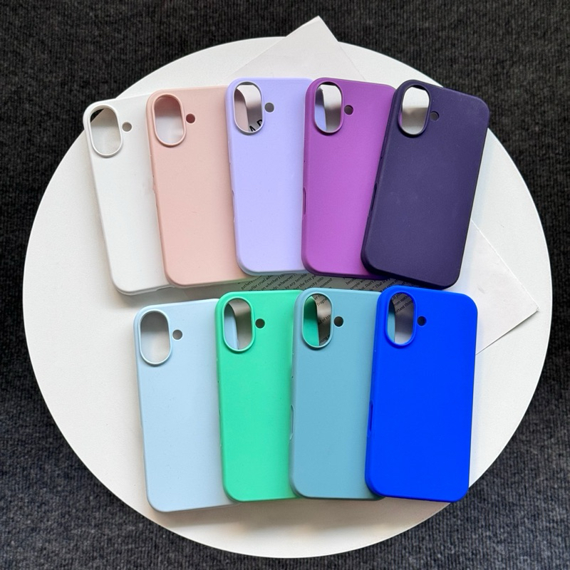 รุ่นใหม่เคสไอโฟน16E Caseกำมะหยี่โลโก้ สีพื้น สำหรับรุ่นไอโฟน16E สินค้าพร้อมส่ง