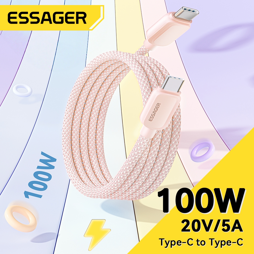 Essager PD 100W ชาร์จเร็วสุด Type-C เป็นType-C มีชิป E-Marker ในตัว ชาร์จเร็วไม่เสียหายมือถือ