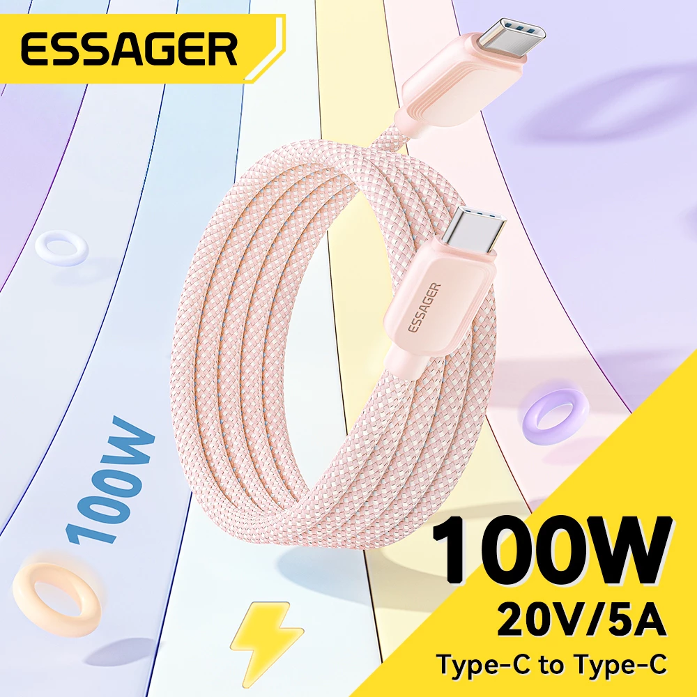 Essager PD 100W ชาร์จเร็วสุด Type-C เป็นType-C มีชิป E-Marker ในตัว ชาร์จเร็วไม่เสียหายมือถือ