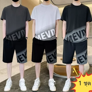 TS MEN เสื้อชุดผู้ชาย เสื้อผู้ชาย กางเกงขาสั้นผู้ชาย (เสื้อ+กางเกงขาสั้น) ดีไซน์เก๋ ขนาดมาตรฐาน TZ23