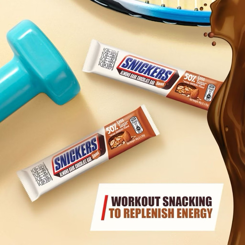 (พร้อมส่ง) ฃSnickers Almond Dark Chocolate Sugar Reduction 40g x 24s