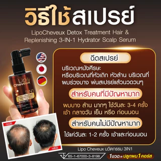 [ใช้โค้ดส่งฟรี] Lipo ไลโป ช่วยลดผมขาดหลุดร่วง ผมบาง ปลูกผม บำรุงผมให้หนาขึ้น ผมดกดำ ขนาด1ขวด