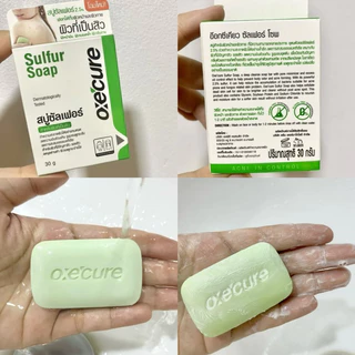 ❎EXP.04/28 | Oxe‘cure Sulfur Soap อ๊อกซีเคียว สบู่สำหรับคนเป็นสิว ขนาด 30 กรัม