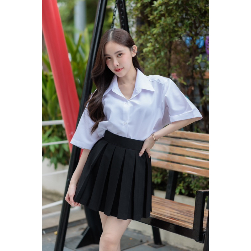 เสื้อนักศึกษาทรงบอย ทรงตรงไม่เข้ารูป oversized ราคา ถูกที่สุด ดีลบีเคเค แกลเลอรีภาพที่ 5