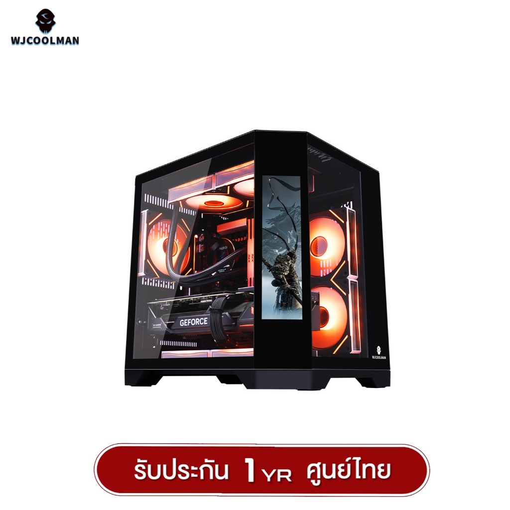 เคสคอมพิวเตอร์ WJCOOLMAN Dreamer LCD Mini (No Fan)(AIO240) M-ATX Panorama Tempered Gaming Case รับปร
