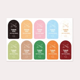 สติ๊กเกอร์ขอบคุณ ติดกล่อง แก้ว ถุง 3*5ซม 100ดวง sticker thankyou S24.S25