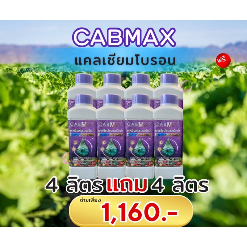 แคลเซียม cabmax 4 ลิตร แถม 4 ลิตร (C8)