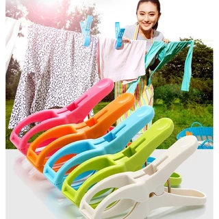 กิ๊บหนีบผ้าตัวใหญ่ แพ็ค 4 ชิ้น แบบพลาสติก ตัวหนีบผ้าจัมโบ้ สีสดใส คละสี H14(120)105 H216-013
