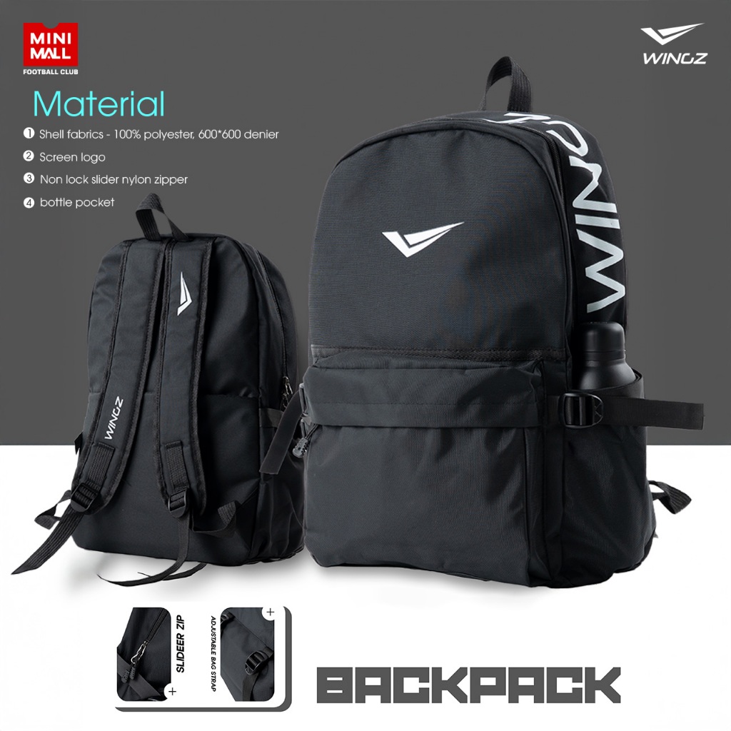 กระเป๋าสะพายหลัง WINGZ กระเป๋านักเรียน BACKPACK น้ำหนักเบา ใส่สัมภาระได้อย่างเต็มที่ WINGZ X MINI MALL