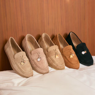 Minx รุ่น Toby (palette1) รองเท้าโลฟเฟอร์หนังกลับ พื้นนุ่ม ประดับชาร์ม brunch paws สุดคิ้วท์