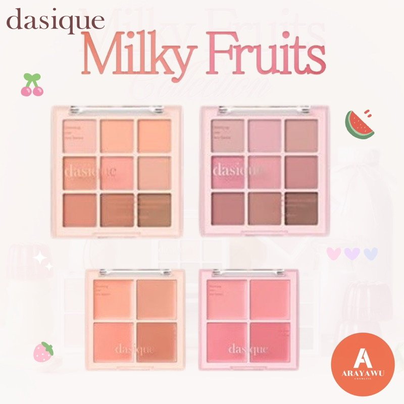 (✅ฉลากไทย/พร้อมส่ง) Dasique Milky Fruits Collection Cheek&Shadow palette 🌷🍑 อายแชโดว พาเลท