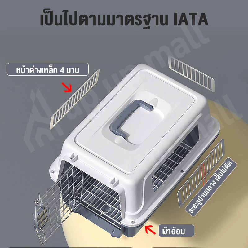 【9.9】กรงหิ้ว กรงเดินทางสัตว์เลี้ยง กล่องใส่สัตว์เลี้ยง ขนาดใหญ่ กรงเดินทาง สำหรับสุนัขและแมว กรงสัตว์เลี้ยงพกพา กรงถือแม thumbnail 5
