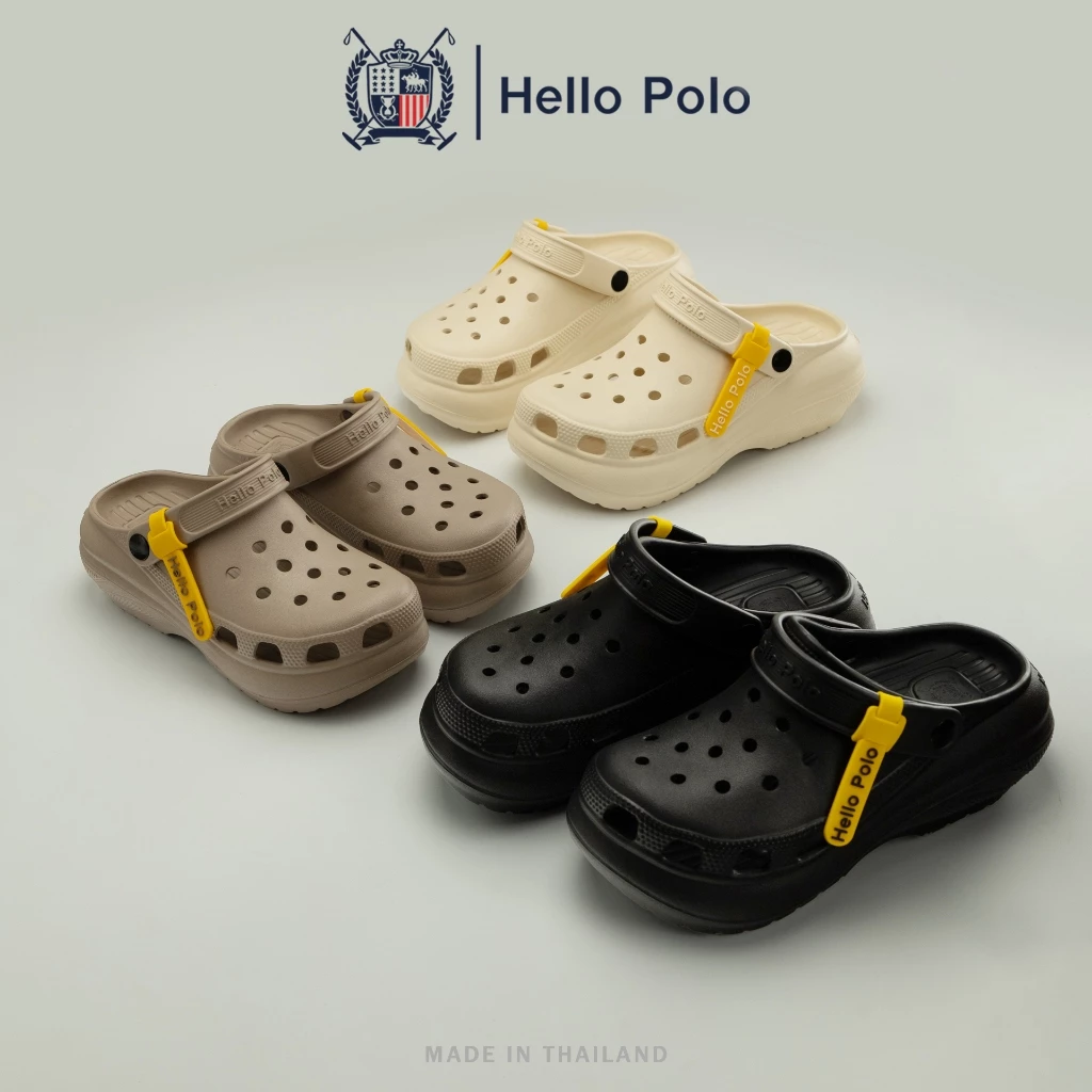 Hello Polo รองเท้าแตะ รองเท้าหัวโต แบบสวม ทรงมินิมอล แฟชั่นผู้หญิง พื้นหนา 6 CM. พื้นนิ่ม ยาง EVA Size 36-41 รุ่น HP8052 thumbnail 9