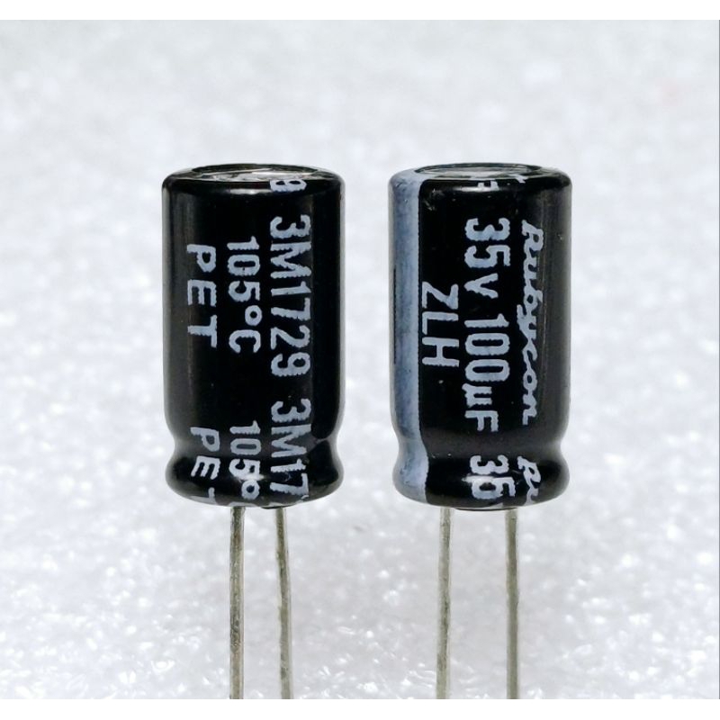 Rubycon ZLH 100uf 35v (ราคา5ตัว) capacitor ตัวเก็บประจุ คาปาซิเตอร์