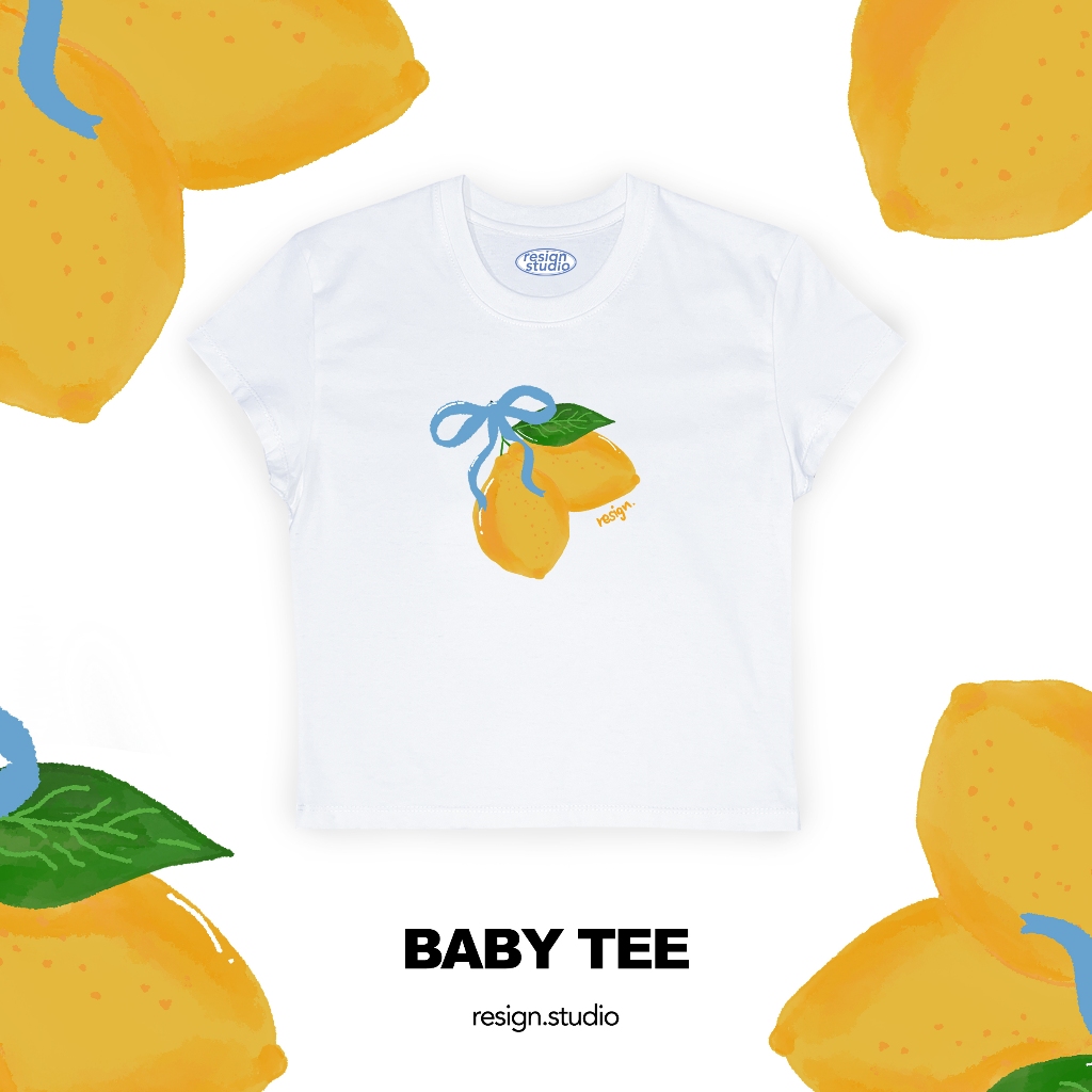 Resign.studio เสื้อยืด Baby tee - Lemon summer