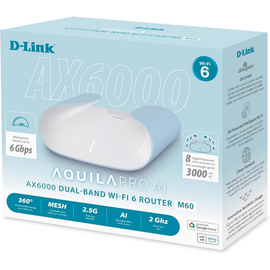 D-LINK (M60) AX6000 Wi-Fi 6 Smart Mesh Router