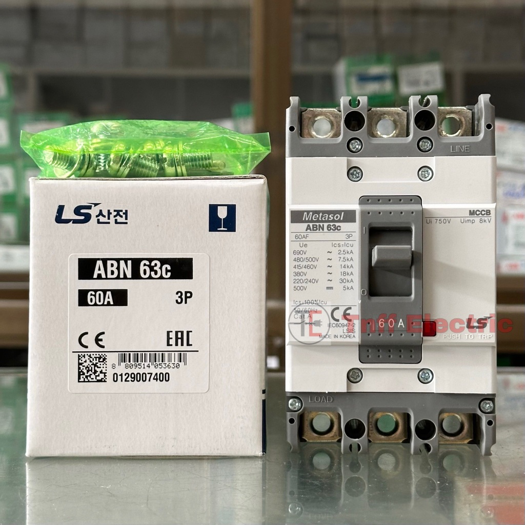 LS ABN 63C 3P 60A เซอร์กิต เบรกเกอร์ 3 สาย (Metasol)