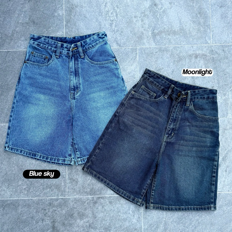 ยีนส์Sheer J010 กางเกงขาสั้น 3 ส่วน Jorts jeans
