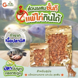 Get Well ปลานิ่มผูกทรงกระดูก ขนมหมา ขนมแมว ไม่ปรุงรส แพ้ไก่ แพ้แป้ง กินได้