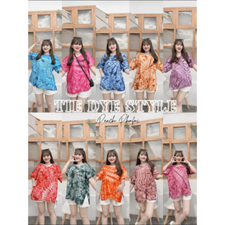 เสื้อเดี่ยวมีแขนมัดย้อมเนื้อผ้าคอตตอน