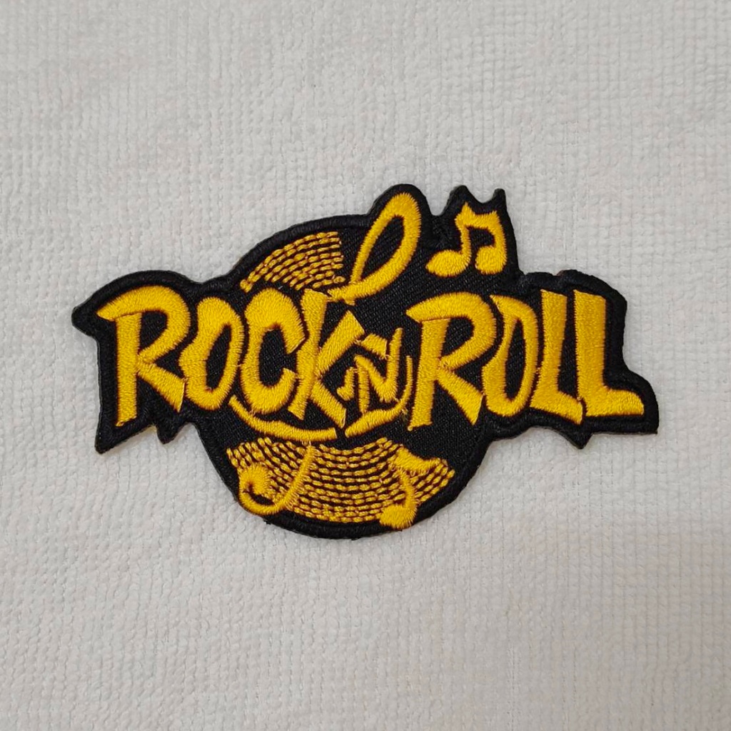 อาร์ม ตัวรีด ตัวรีดติดเสื้อ อาร์มติดเสื้อ ลาย Rock N Roll Iron on Patch ร๊อค แอนด์ โรล ตกแต่งเสื้อผ้า DIY Sticker
