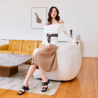LA BELLA รองเท้าส้นสูงหนังแกะ รุ่น ELEGANTE DOUBLE STRAP SANDALS 5 สี