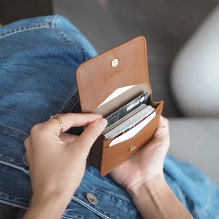 กระเป๋านามบัตรหนังวัวแท้ จัดระเบียบบัตร Classic Card - Namecard leather case เท่คลาสสิค