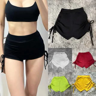 รูดข้าง ถูกที่สุด ✅ กางเกงขาสั้น เอวสูง รูดข้าง XS-XL มีเก็บปลายทาง