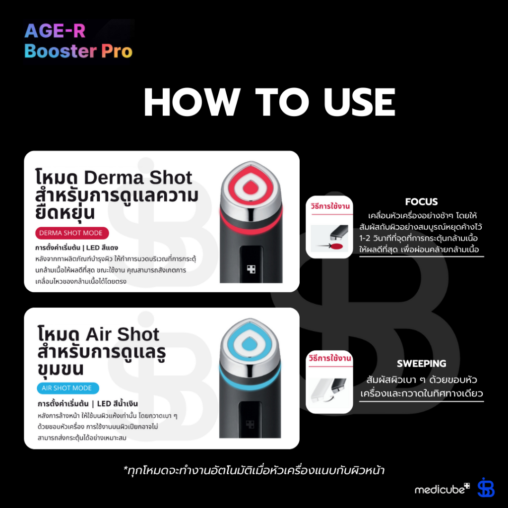 MEDICUBE AGE-R BOOSTER PRO เครื่องบำรุงผิวหน้า 4 โหมด | ผลักเซรั่มลึก ยกกระชับ ลดริ้วรอย ผิวเนียนเด้ง [SIB.SEO] - รูปที่ 7