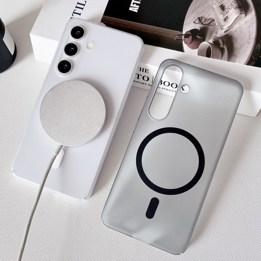 เคสโทรศัพท์ชาร์จไร้สายแบบแม่เหล็กบางเฉียบสำหรับ Samsung A56 A57 A17 A07 A37 A55 A06 S25 S26 Ultra A54 A05S A36 A16 A35