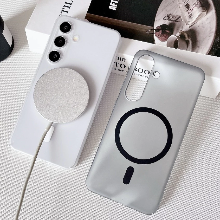 เคสโทรศัพท์ชาร์จไร้สายแบบแม่เหล็กบางเฉียบสำหรับ Samsung A56 A57 A17 A07 A37 A55 A06 S25 S26 Ultra A54 A05S A36 A16 A35