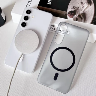 เคสโทรศัพท์ชาร์จไร้สายแบบแม่เหล็กบางเฉียบสำหรับ Samsung A56 A57 A17 A07 A37 A55 A06 S25 S26 Ultra A54 A05S A36 A16 A35