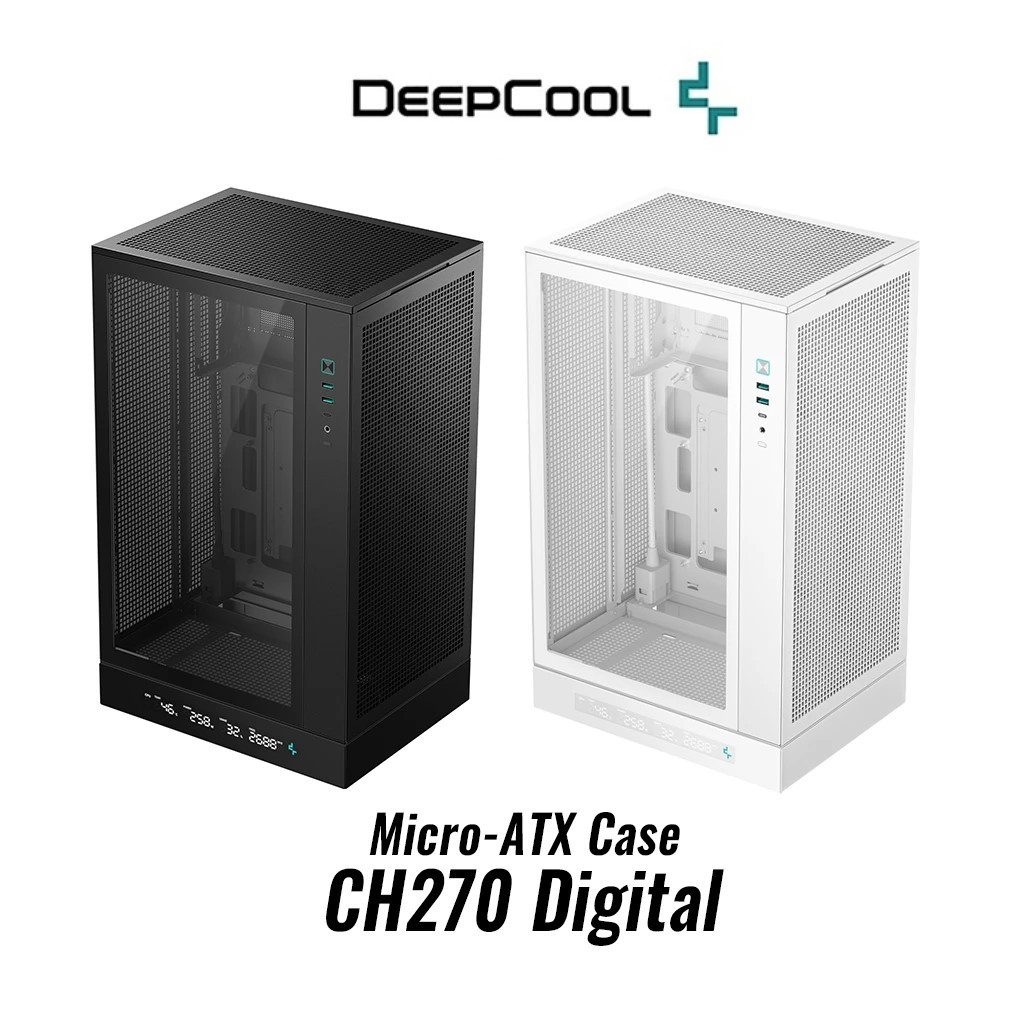 ส่งด่วน CASE DEEPCOOL M-ATX CH270 DIGITAL BLACK / WHITE