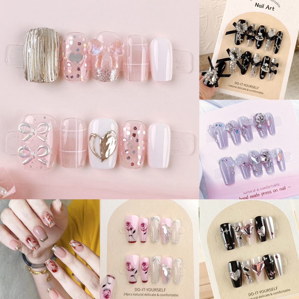 Luxnail FN33 พร้อมส่งเล็บเจลสำเร็จรูปงานอะไหล่จัดเต็ม เล็บเจลสำเร็จรูปใส่ออกงาน แถมอุปกรณ์ครบเซต
