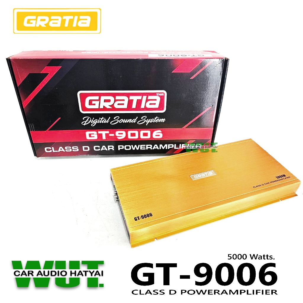GRATIA เครื่องเสียงรถยนต์ เพาเวอร์แอมป์คลาสดี ขับลำโพงขับซับวูปเฟอร์/ซับเบส ClassD 5000Watts gratia 