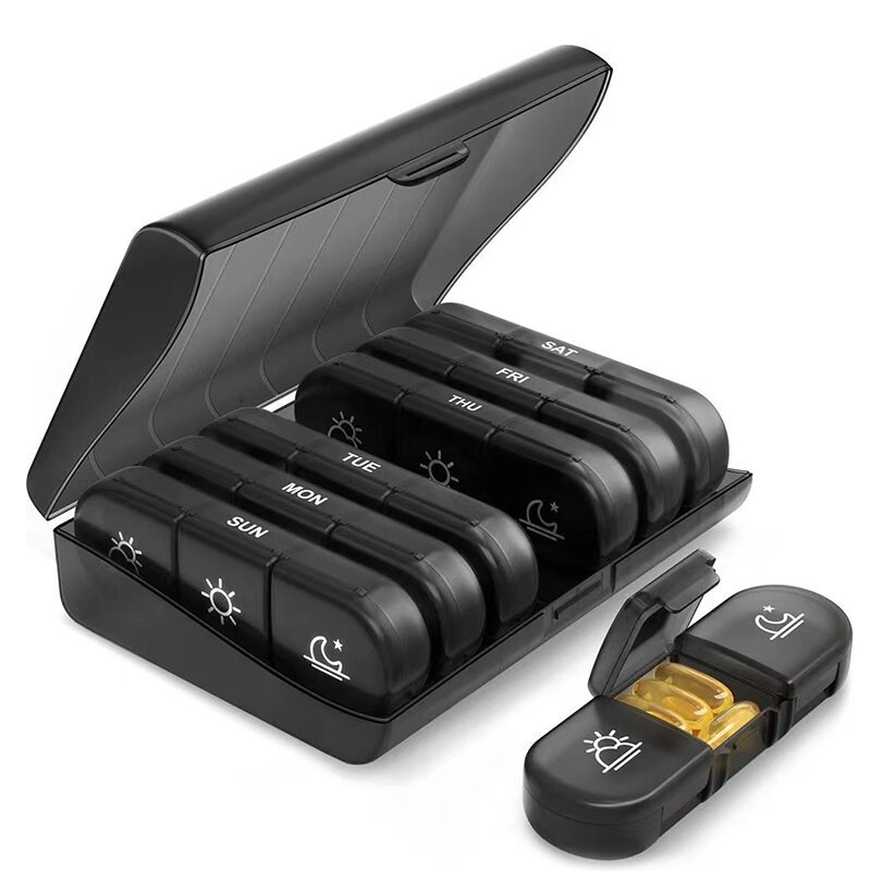 กล่องเก็บยา กล่องยา 7 วัน ขนาดเล็ก พกพาสะดวก กล่องแบ่งยา พลาสติก กันแสง จุของได้เยอะ เหมาะกับเดินทางและใช้งานประจำวัน - รูปที่ 3