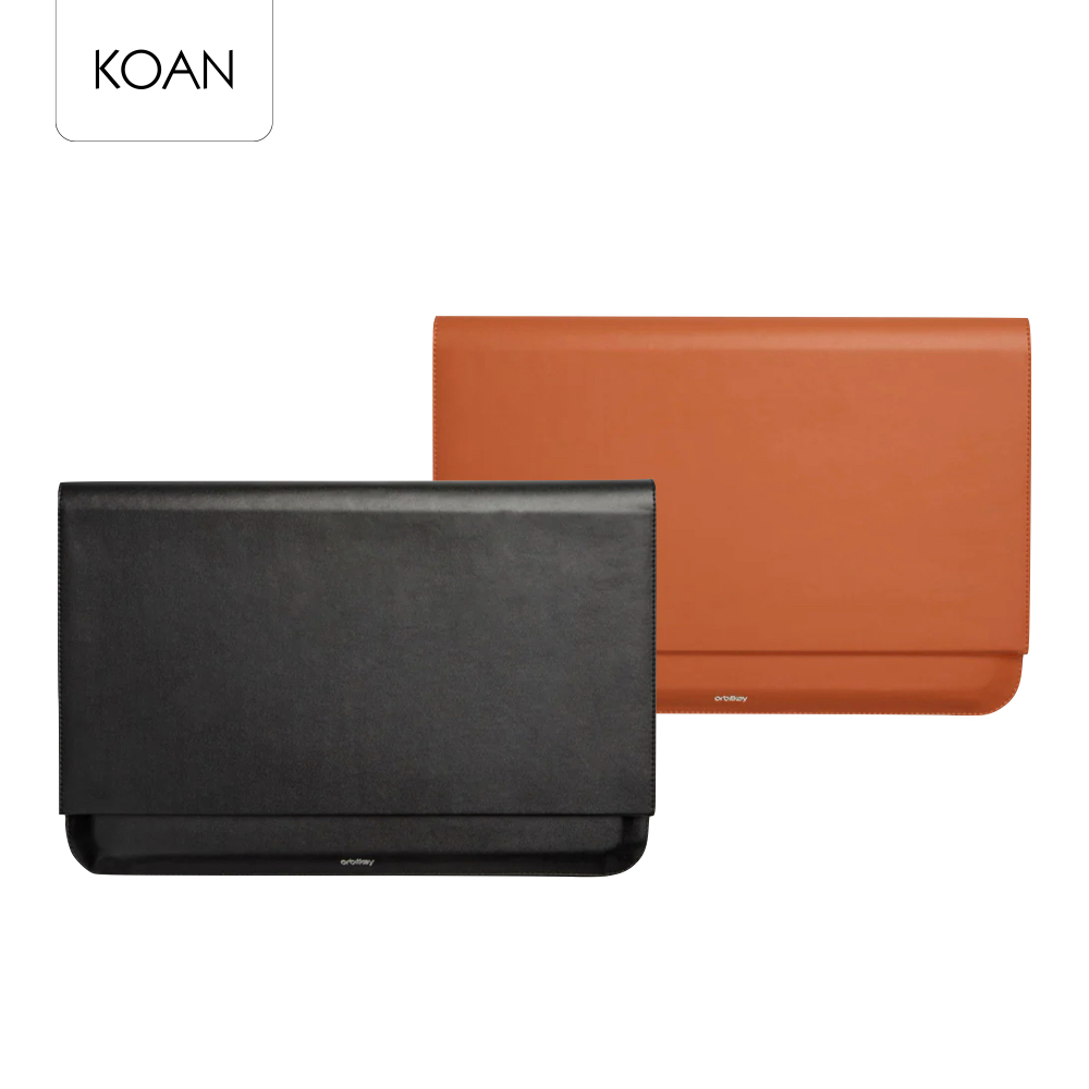 ORBITKEY Hybrid Laptop Sleeve 14 Inches - Black / Teraccotta