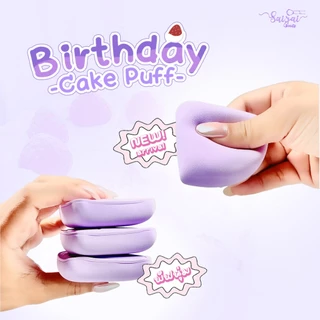 ( FLASH SALE ) Birthday Cake puff สีม่วงสุดคิ้ว