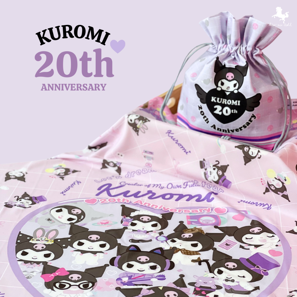 Kiss Me Doll ผ้าพันคอ/ผ้าคลุมไหล่ ลาย Kuromi ฉลองครบรอบ 20 ปี ขนาด100x100 cm.