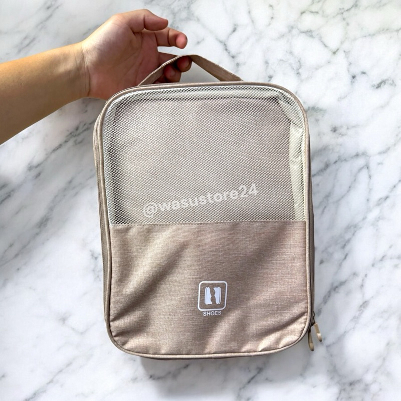 พร้อมส่ง ใน   wasu.store24 WS066 กระเป๋าใส่รองเท้า 3 คู่ เนื้อผ้าละเอียด ผิวสัมผัสลื่น กันน้ำ ราคา ถูกที่สุด ดีลบีเคเค แกลเลอรีภาพที่ 6