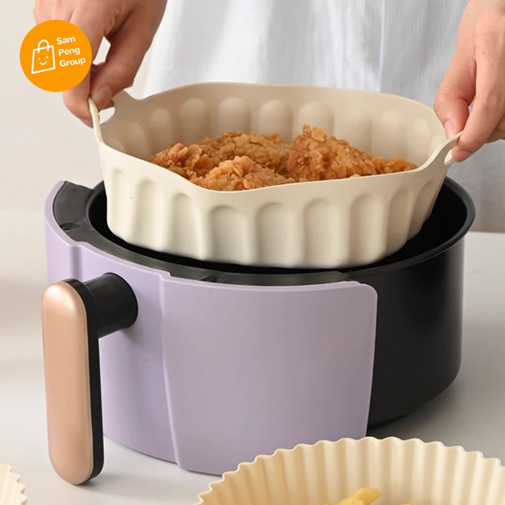 แผ่นซิลิโคน รองบหม้อทอดไร้น้ำมัน ถาดอบขนมซิลิโคน Air Fryer ที่รองหม้อทอด ใช้แทนกระดาษ อาหารไม่ติด thumbnail 9