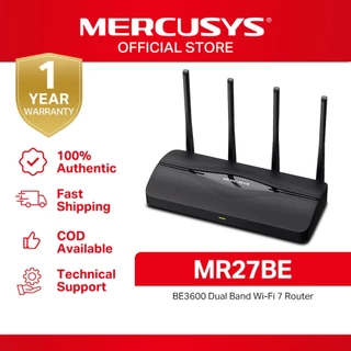 ROUTER (เราเตอร์) MERCURY (MR27BE) Wi-Fi 7 Dual Band BE3600 เทคโนโลยี Wi-Fi 7 วิดีโอสตรีมมิ่ง 4K/8K