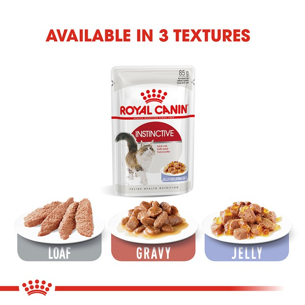 Royal Canin Instinctive Pouch 85g [มี 3 สูตร] Gravy Jelly Loaf อาหารเปียก แมวโต ขนาด 85 กรัม