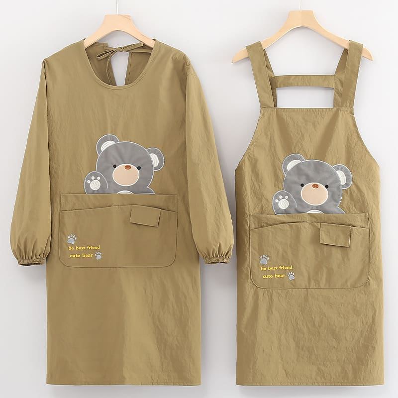 ผ้ากันเปื้อน เสื้อกันเปื้อน พร้อมส่งในไทยราคาถูกคุณภาพดี กันน้ำได้ คนอ้วนใส่ได้ กันเปื้อนสวยๆน่ารัก แบบแขนยาวน่ารักหลายส