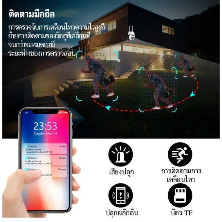 CODซื้อ1แถม1 กล้องวงจรปิด 360 Wifi IP Camera กล้องวงจรปิดไร้สาย 360 กล้องวงจรปิดดูผ่านมือถือ Security Camera 8ล้านพิกเซล