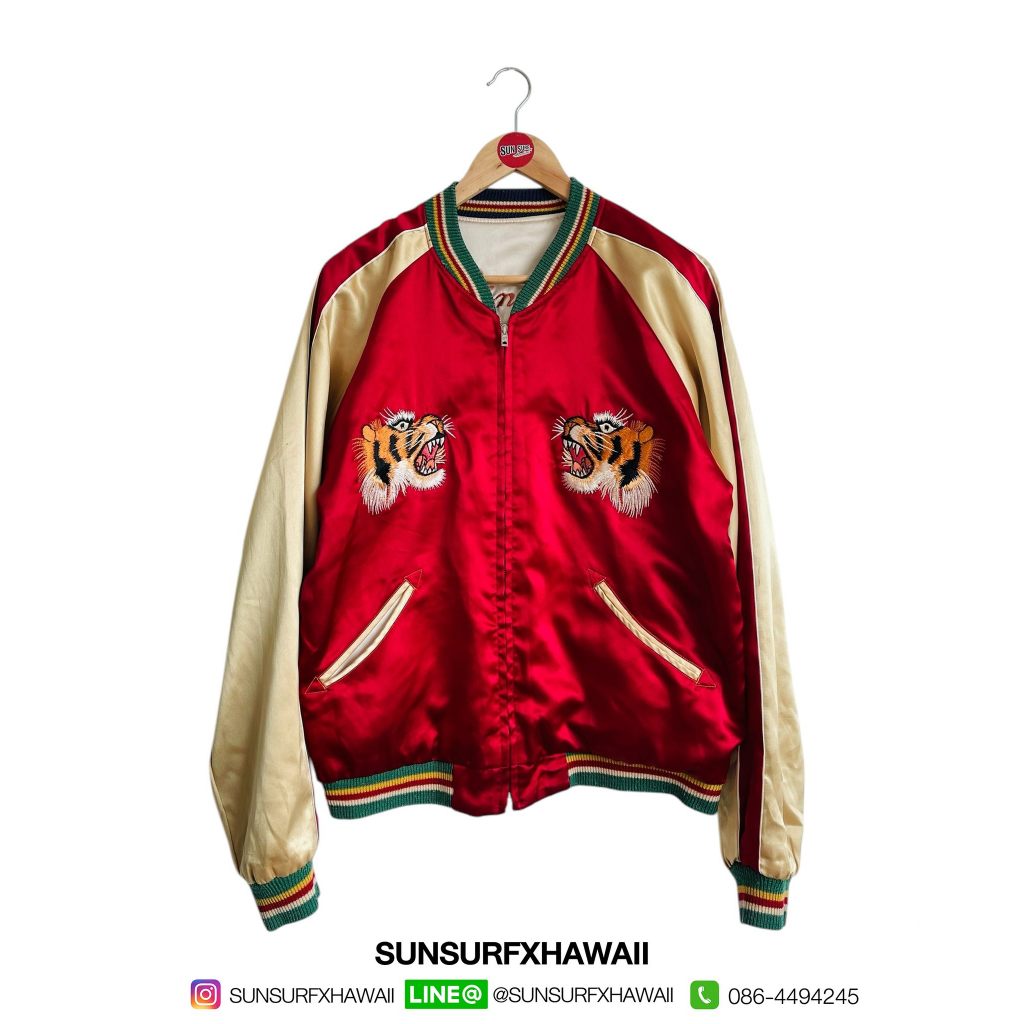 TAILOR TOYO ACETATE SOUVENIR JACKET  - TIGER HEAD × JAPAN MAP -