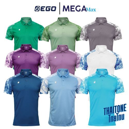 เสื้อโปโล EGO SPORT TT001 ไหล่สโลป เสื้อมัดย้อม x THAITONE โทนฟ้า เขียว ม่วง