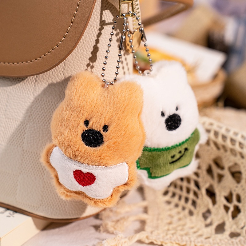 พวงกุญแจ Plush Three Puppies Series - อุปกรณ์เสริมพวงกุญแจกระเป๋าเป้สะพายหลัง